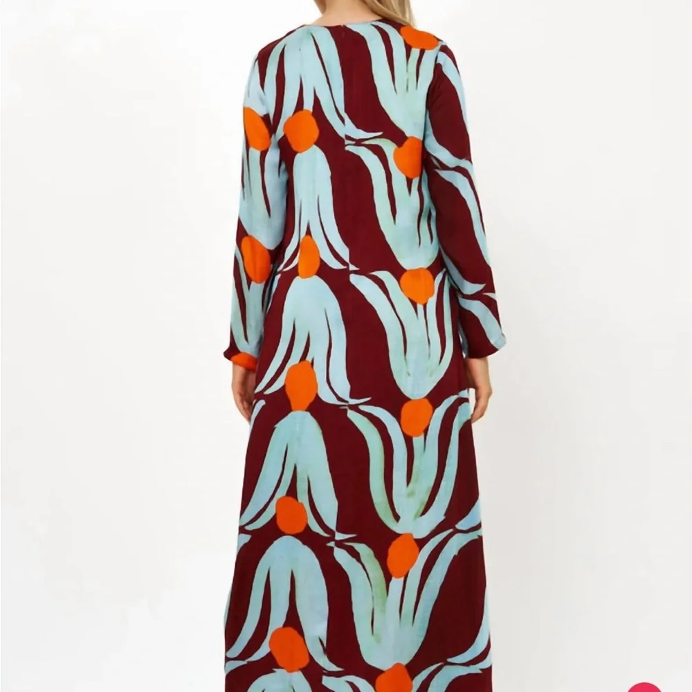 Oliphant long sleeve shift dress tulip orange - Picture 3 of 3